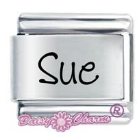Sue Etched name Italian Charm