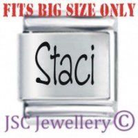 Staci Etched Name Charm - Fits BIG size 13mm