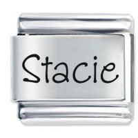 Stacie Etched name Italian Charm