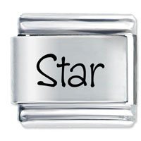 Star Etched name Italian Charm