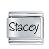 Stacey Etched name Italian Charm