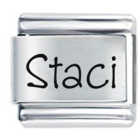 Staci Etched name Italian Charm