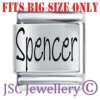 Spencer Etched Name Charm - Fits BIG size 13mm