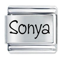 Sonya Etched name Italian Charm