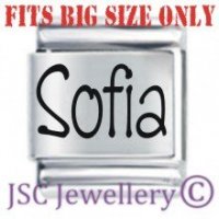 Sofia Etched Name Charm - Fits BIG size 13mm