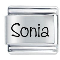 Sonia Etched name Italian Charm