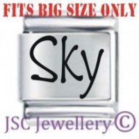 Sky Etched Name Charm - Fits BIG size 13mm