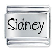 Sidney Etched name Italian Charm