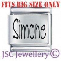Simone Etched Name Charm - Fits BIG size 13mm