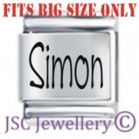 Simon Etched Name Charm - Fits BIG size 13mm