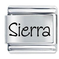 Sierra Etched name Italian Charm