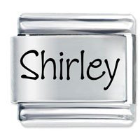 Shirley Etched Name Italian Charm
