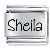 Sheila Etched name Italian Charm