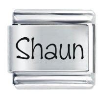 Shaun Etched name Italian Charm