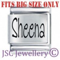 Sheena Etched Name Charm - Fits BIG size 13mm