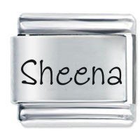Sheena Etched name Italian Charm