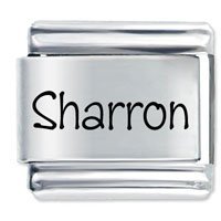 Sharron Etched Name Italian Charm