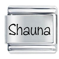 Shauna Etched name Italian Charm