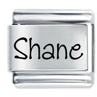 Shane Etched name Italian Charm