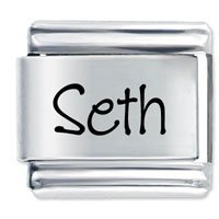 Seth Etched name Italian Charm