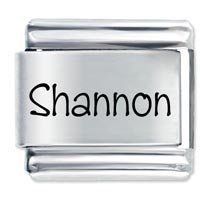 Shannon Etched name Italian Charm