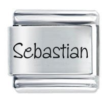 Sebastian Etched name Italian Charm