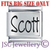 Scott Etched Name Charm - Fits BIG size 13mm