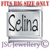 Selina Etched Name Charm - Fits BIG size 13mm