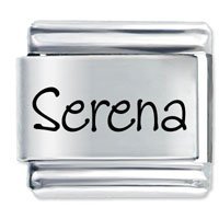 Serena Etched name Italian Charm