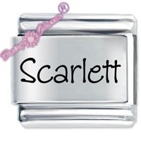 Scarlett Etched Name Italian Charm