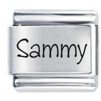 Sammy Etched name Italian Charm