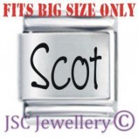 Scot Etched Name Charm - Fits BIG size 13mm