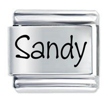 Sandy Etched name Italian Charm