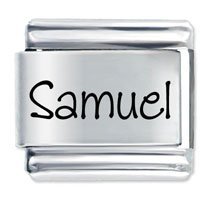 Samuel Etched Name Italian Charm