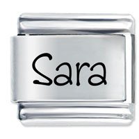Sara Etched Name Italian Charm