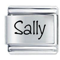 Sally Etched name Italian Charm