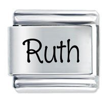 Ruth Etched name Italian Charm