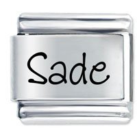 Sade Etched name Italian Charm