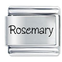 Rosemary Etched name Italian Charm