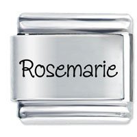 Rosemarie Etched name Italian Charm