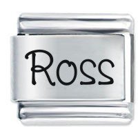 Ross Etched name Italian Charm