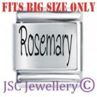 Rosemary Etched Name Charm - Fits BIG size 13mm
