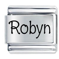 Robyn Etched name Italian Charm