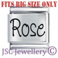 Rose Etched Name Charm - Fits BIG size 13mm