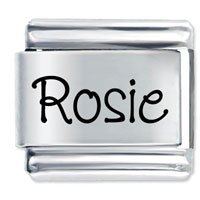 Rosie Etched name Italian Charm