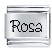 Rosa Etched name Italian Charm