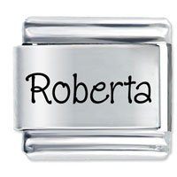 Roberta  Etched name Italian Charm