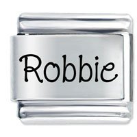 Robbie Etched Name Italian Charm