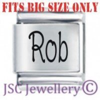 Rob Etched Name Charm - Fits BIG size 13mm