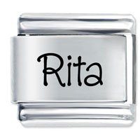 Rita Etched name Italian Charm